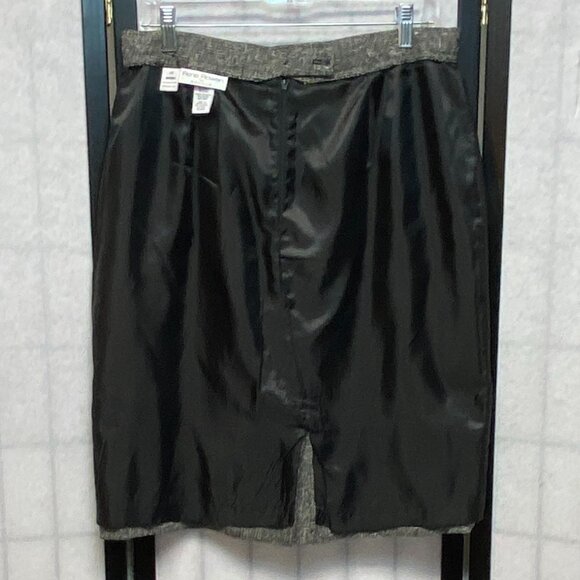 Rena Rowan for Saville Silk Blend Tweed Pleated Lined Pencil Skirt Black White - Picture 6 of 11